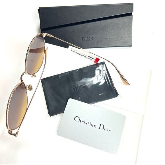 DIOR Sunglasses Golden Tone Society 4 New w Tags and Box - Picture 12 of 12